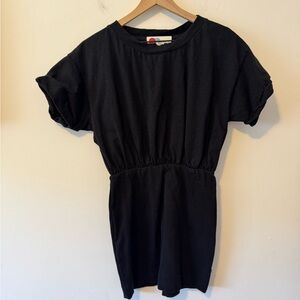 Free People Black Mini Sweatshirt Dress Small